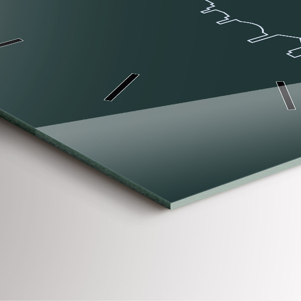 Orologio quadrato in vetro Disegno lineare della città di Brno