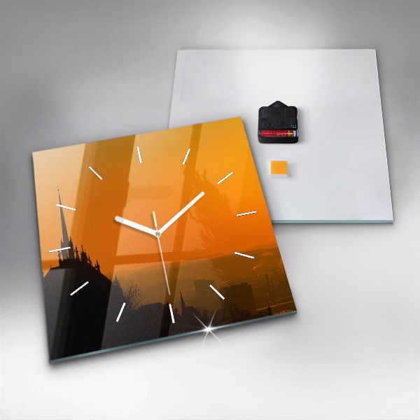 Orologio quadrato in vetro Vista della Cattedrale di Brno