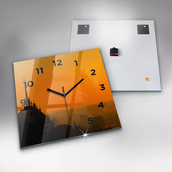 Orologio quadrato in vetro Vista della Cattedrale di Brno