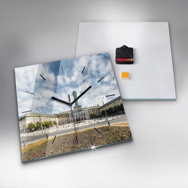 Orologio quadrato in vetro Panorama della città di Ostrava