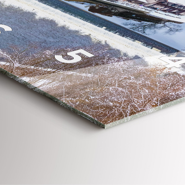 Orologio quadrato in vetro Panorama della città in inverno