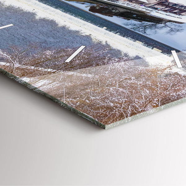 Orologio quadrato in vetro Panorama della città in inverno