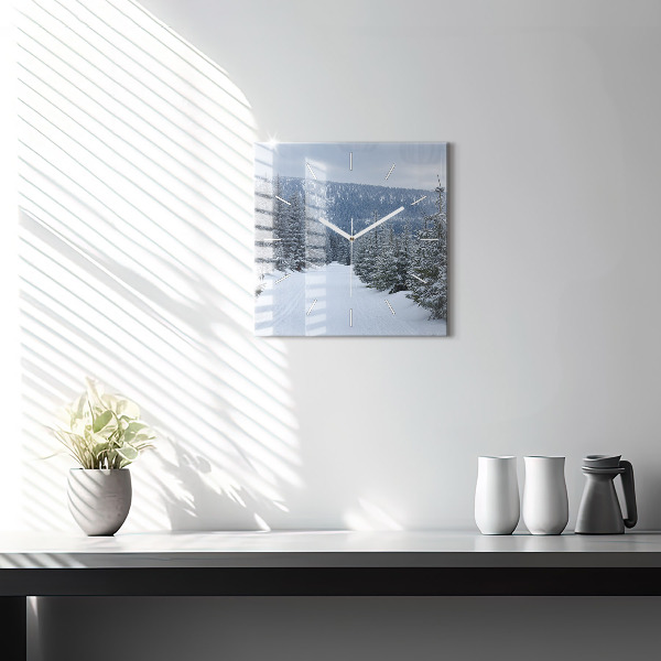 Orologio quadrato Monti dei Giganti della Repubblica Ceca in inverno