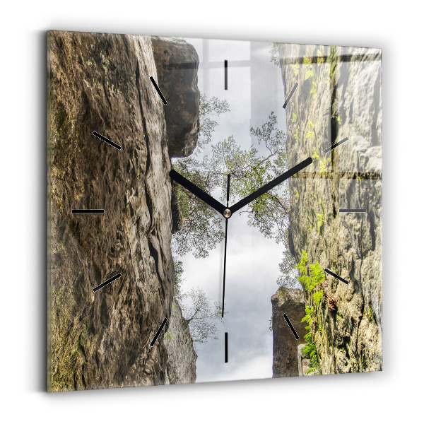 Orologio quadrato Città di roccia nella Repubblica Ceca