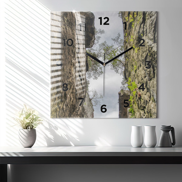 Orologio quadrato Città di roccia nella Repubblica Ceca