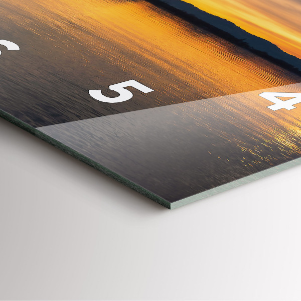 Orologio quadrato in vetro Tramonto sul lago