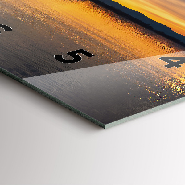 Orologio quadrato in vetro Tramonto sul lago