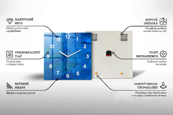 Orologio quadrato in vetro Monti Watzmann