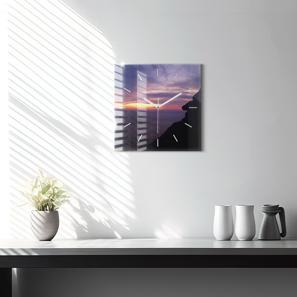 Orologio quadrato in vetro Testa di pietra