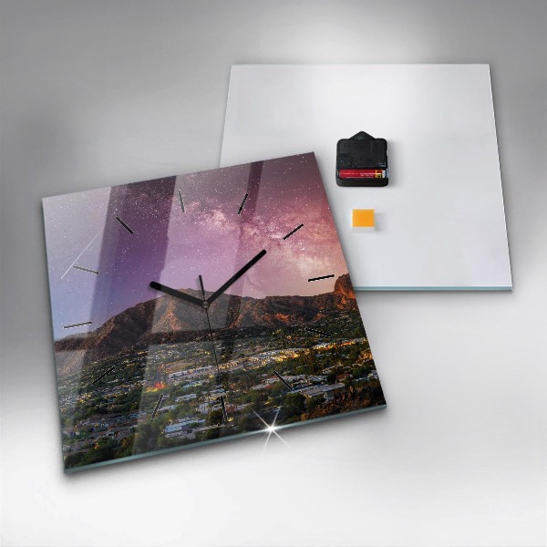 Orologio quadrato in vetro Paesaggio montano