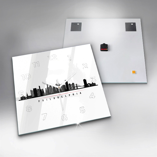 Orologio quadrato in vetro Illustrazione di Filadelfia