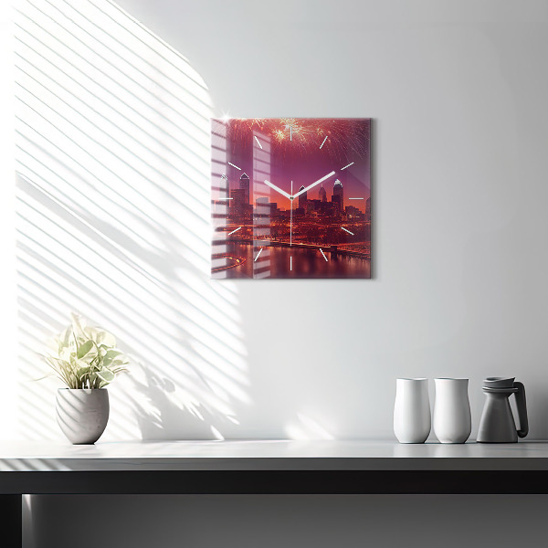 Orologio quadrato La città di Filadelfia di notte