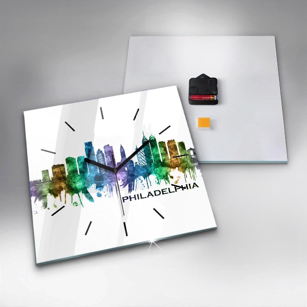 Orologio quadrato Filadelfia colorata
