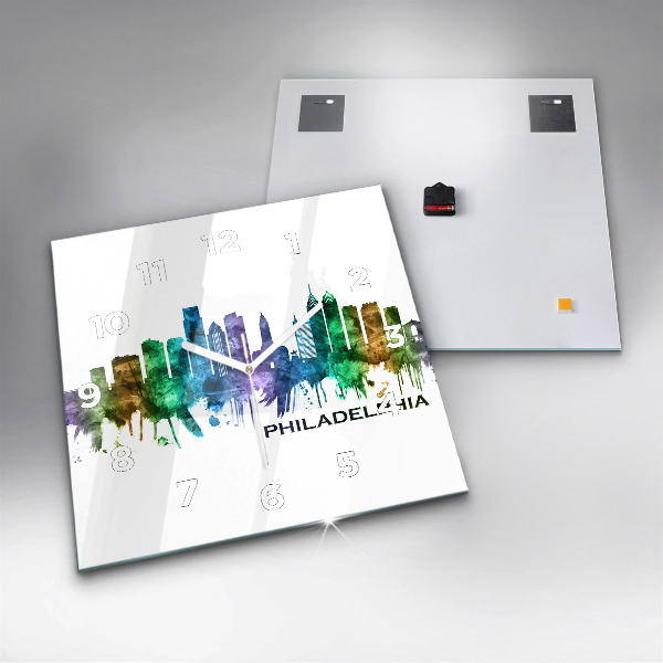 Orologio quadrato Filadelfia colorata