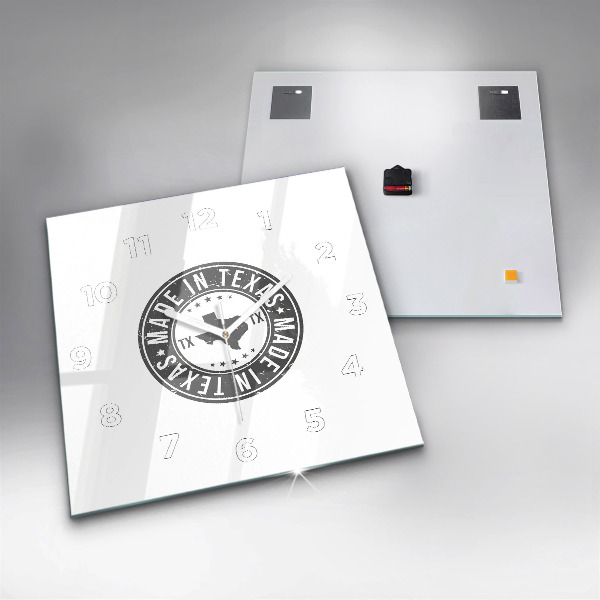 Orologio quadrato in vetro francobollo del Texas