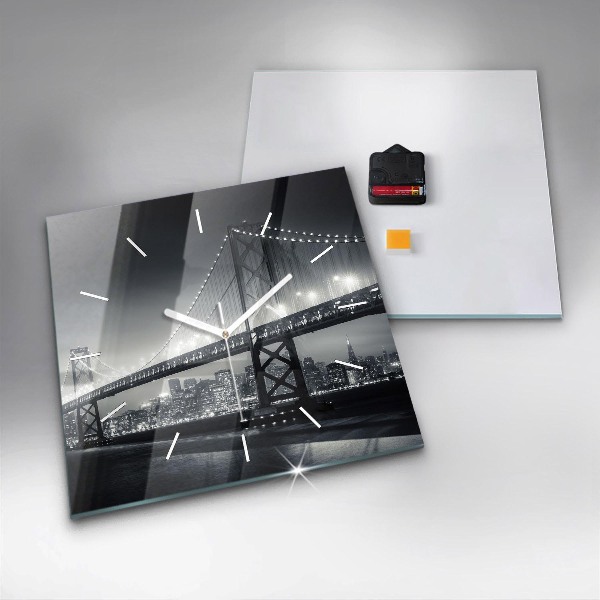 Orologio quadrato in vetro Ponte di San Francisco di notte