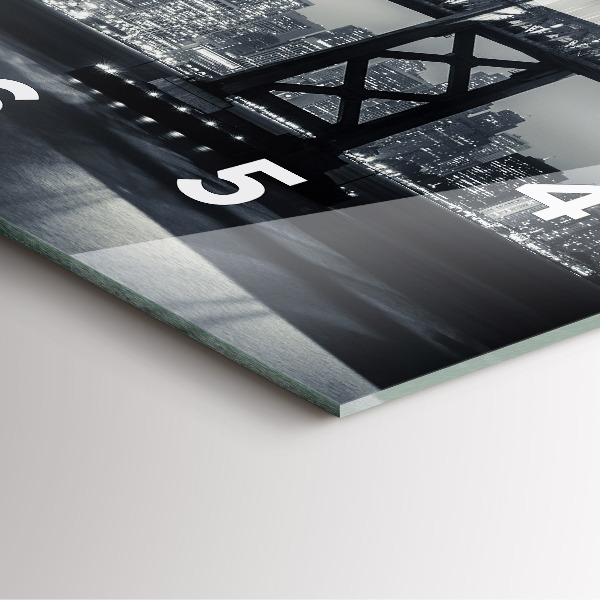 Orologio quadrato in vetro Ponte di San Francisco di notte