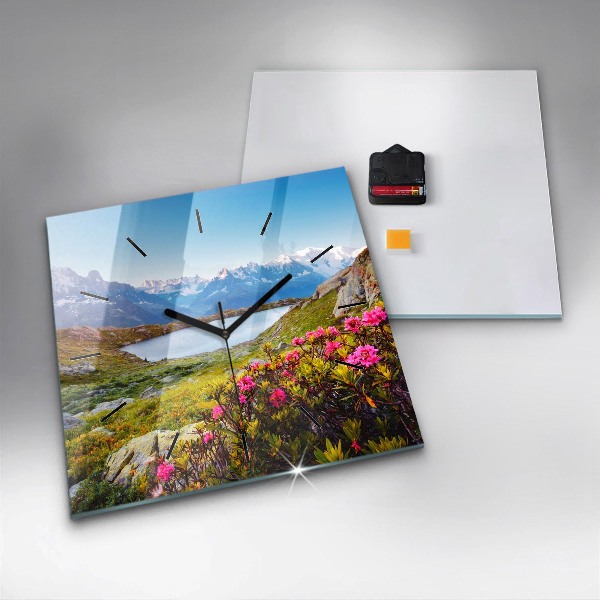 Orologio quadrato in vetro Ghiacciaio del Monte Bianco Chamonix