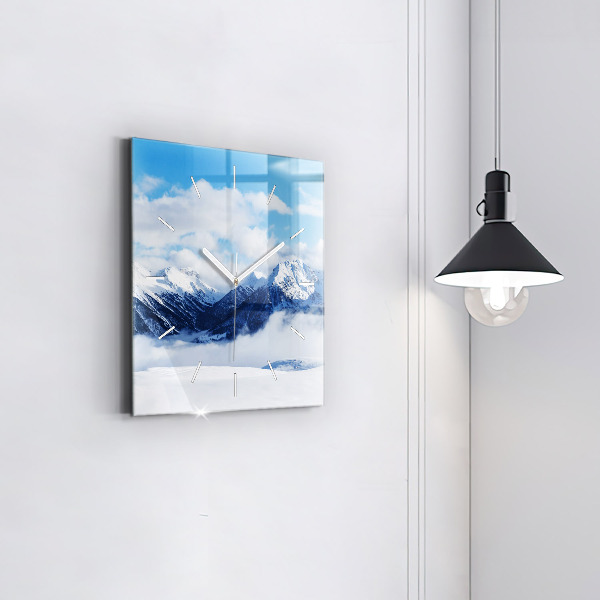 Orologio quadrato in vetro Panorama di montagna