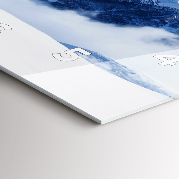 Orologio quadrato in vetro Panorama di montagna