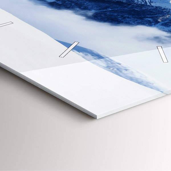 Orologio quadrato in vetro Panorama di montagna