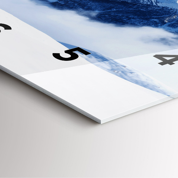 Orologio quadrato in vetro Panorama di montagna