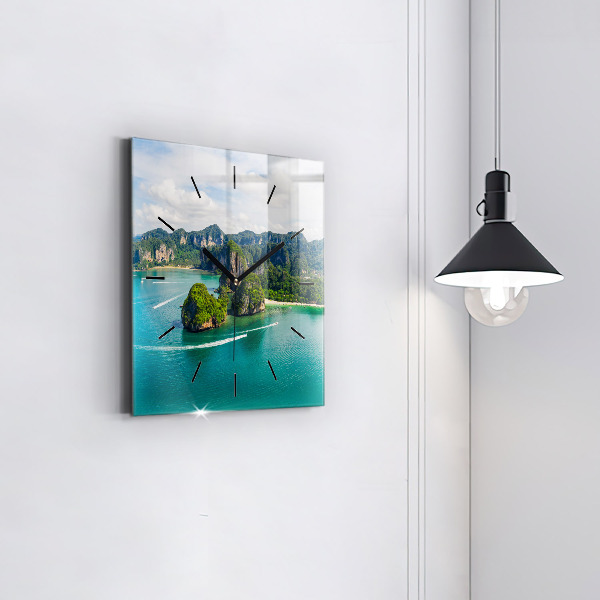 Orologio quadrato in vetro Un'isola in Thailandia