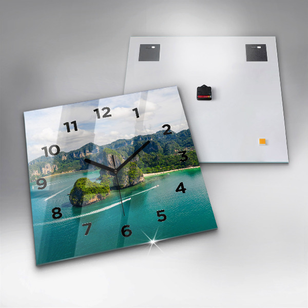 Orologio quadrato in vetro Un'isola in Thailandia