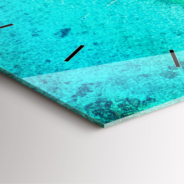 Orologio quadrato in vetro Spiaggia tropicale Koh Tao