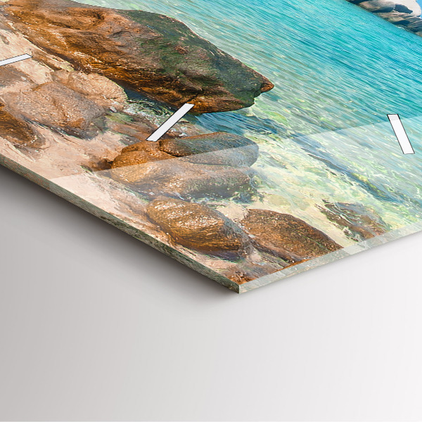 Orologio quadrato in vetro Bellissima spiaggia in Thailandia