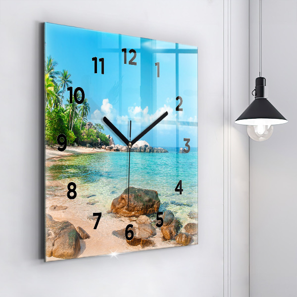 Orologio quadrato in vetro Bellissima spiaggia in Thailandia