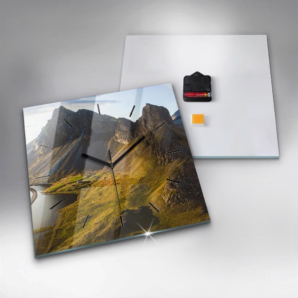 Orologio quadrato in vetro Strada in Islanda