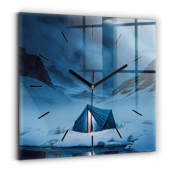 Orologio quadrato Tenda sulle montagne dell'Islanda