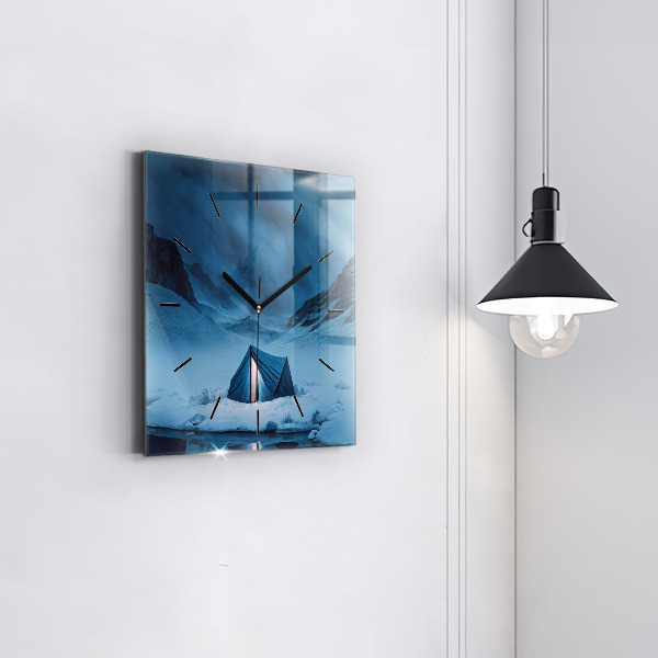 Orologio quadrato Tenda sulle montagne dell'Islanda