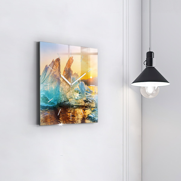 Orologio quadrato Iceberg e alba