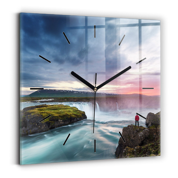 Orologio quadrato Paesaggio con cascata