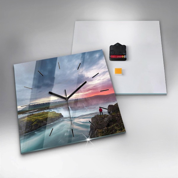 Orologio quadrato Paesaggio con cascata