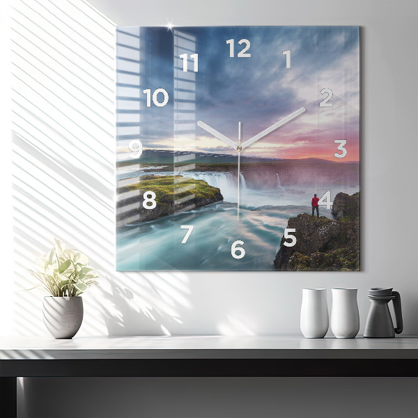 Orologio quadrato Paesaggio con cascata
