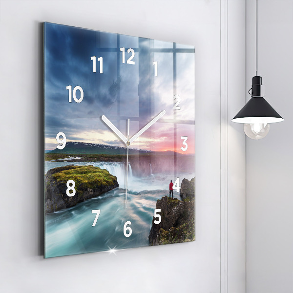 Orologio quadrato Paesaggio con cascata