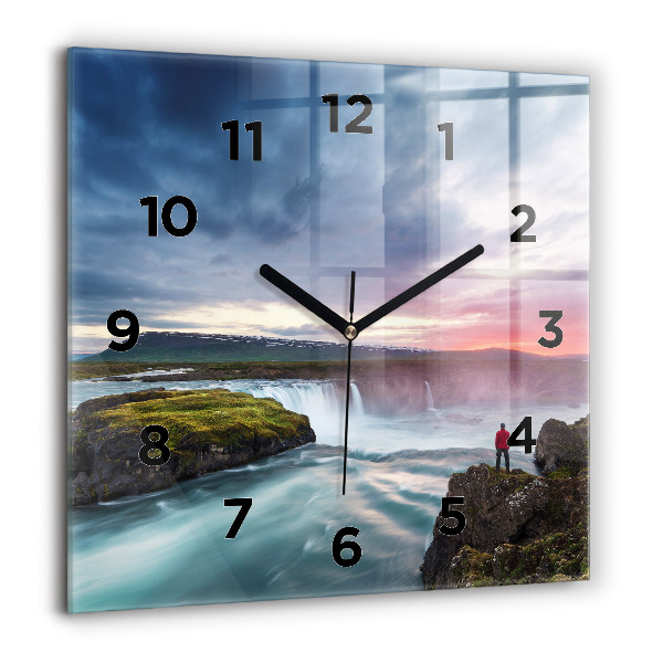 Orologio quadrato Paesaggio con cascata