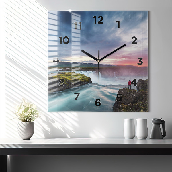 Orologio quadrato Paesaggio con cascata