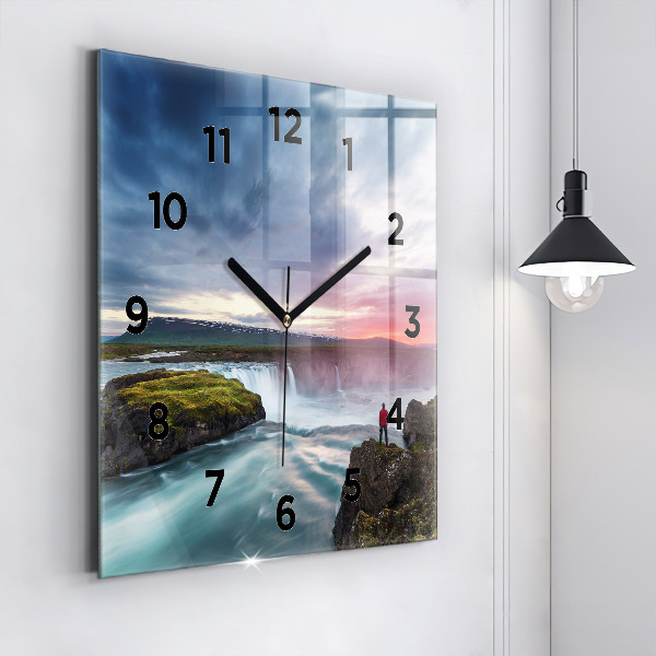 Orologio quadrato Paesaggio con cascata