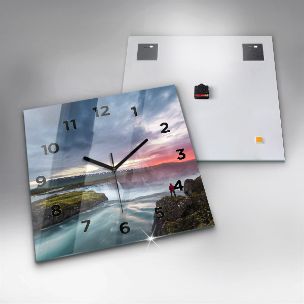 Orologio quadrato Paesaggio con cascata
