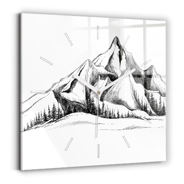 Orologio quadrato Montagne disegnate