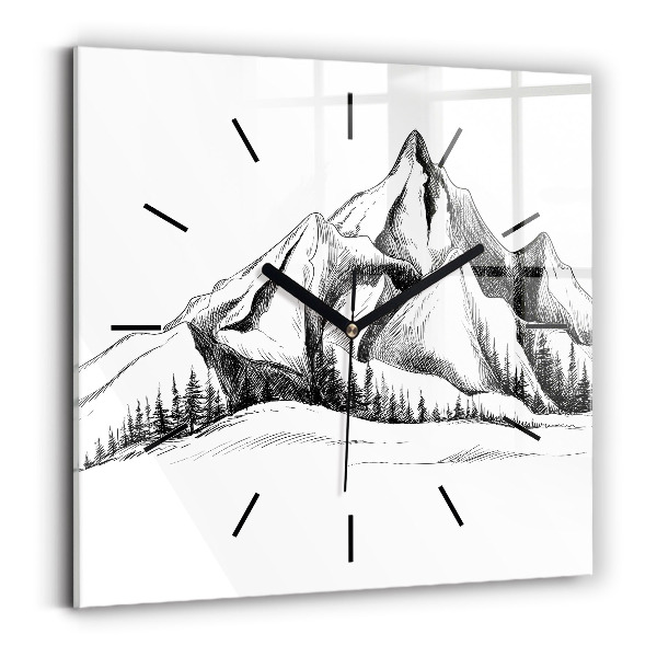 Orologio quadrato Montagne disegnate