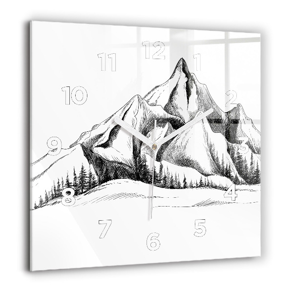 Orologio quadrato Montagne disegnate