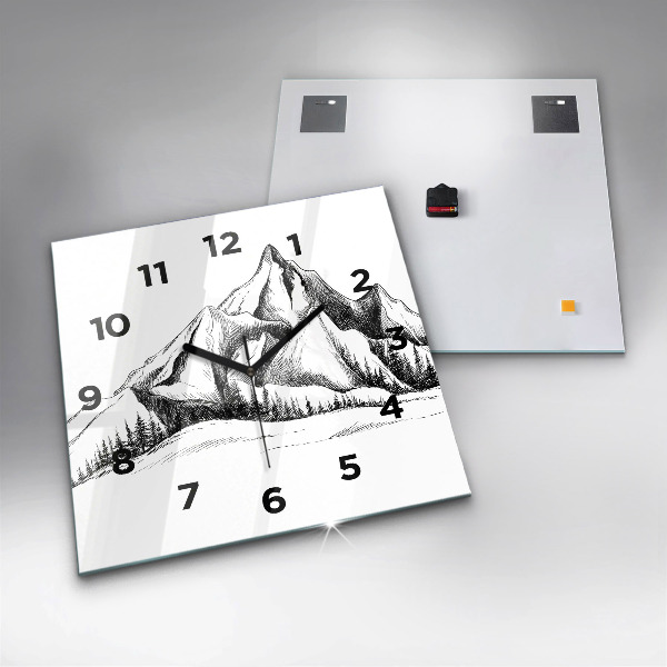 Orologio quadrato Montagne disegnate