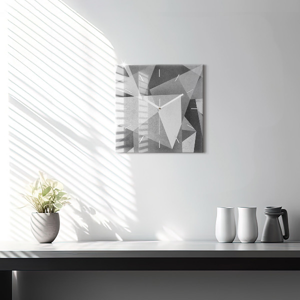 Orologio quadrato Astrazione geometrica grigia