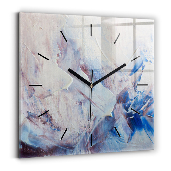 Orologio quadrato in vetro Texture di vernice astratta