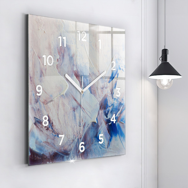 Orologio quadrato in vetro Texture di vernice astratta